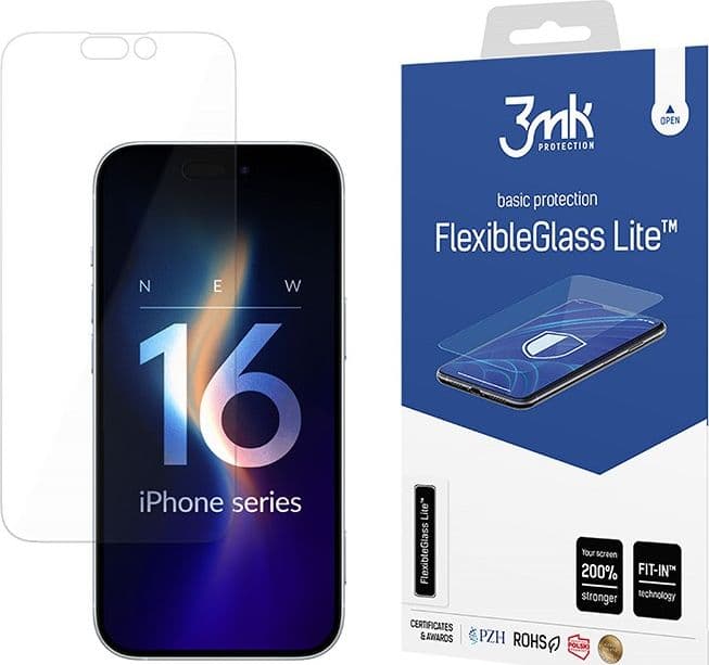 3mk FlexibleGlass Lite - Hybrid Glass for iPhone 16 - 2