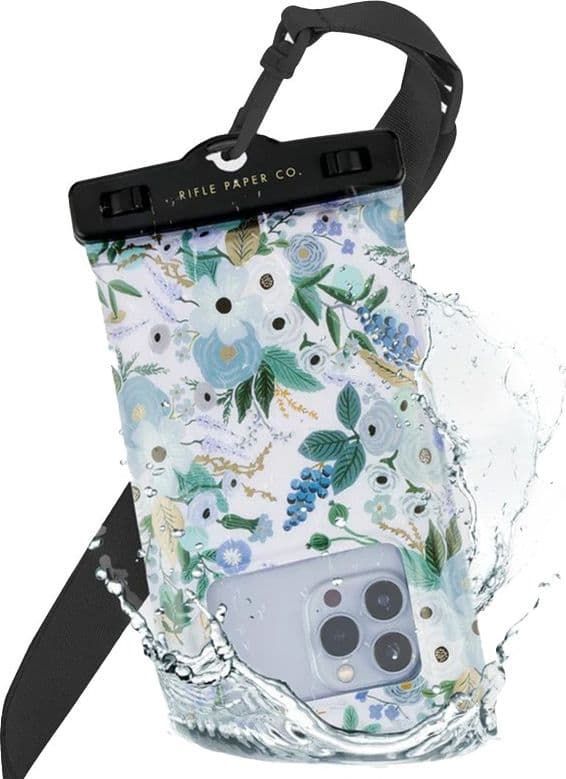 Rifle Paper Waterproof Floating Pouch - Waterproof case for smartphones up to 6.7" (Garden Party Blue) - 7