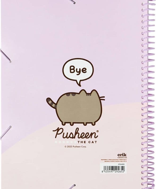 Pusheen - Raccoglitore A4 con elastico + 30 tasche trasparenti - 10