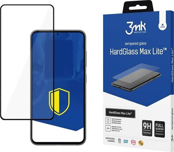 3mk HardGlass Max Lite - Tempered Glass for Samsung Galaxy S23 5G (Black) - 10