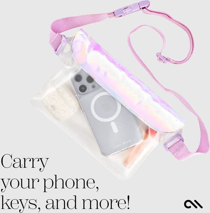 Case-Mate Soap Bubble Waterproof Phone Belt Bag - Waterproof Crossbody Bag / Pouch for Smartphones (Iridescent) - 4