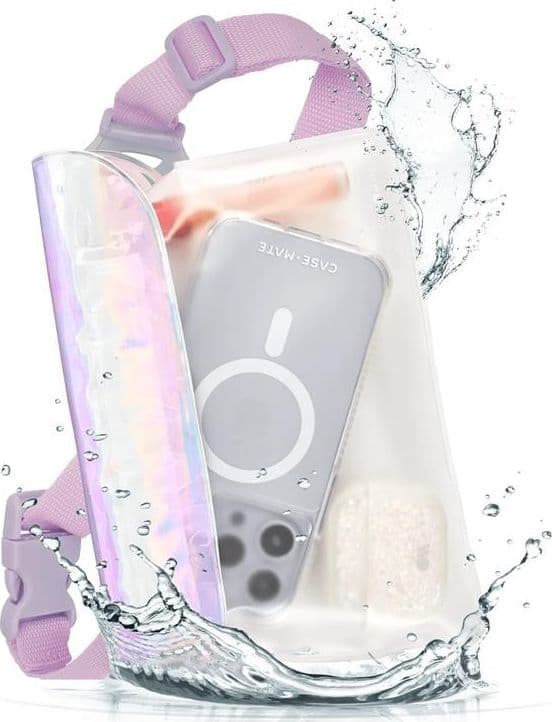 Case-Mate Soap Bubble Waterproof Phone Belt Bag - Waterproof Crossbody Bag / Pouch for Smartphones (Iridescent) - 6