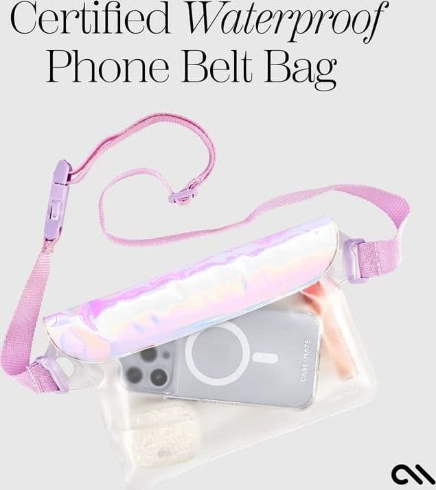 Case-Mate Soap Bubble Waterproof Phone Belt Bag - Waterproof Crossbody Bag / Pouch for Smartphones (Iridescent) - 8