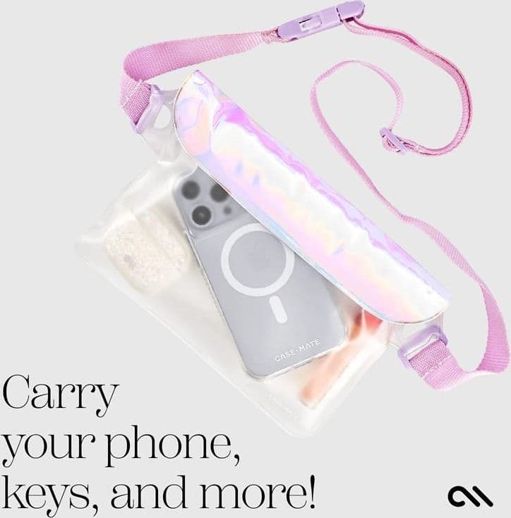 Case-Mate Soap Bubble Waterproof Phone Belt Bag - Waterproof Crossbody Bag / Pouch for Smartphones (Iridescent) - 9