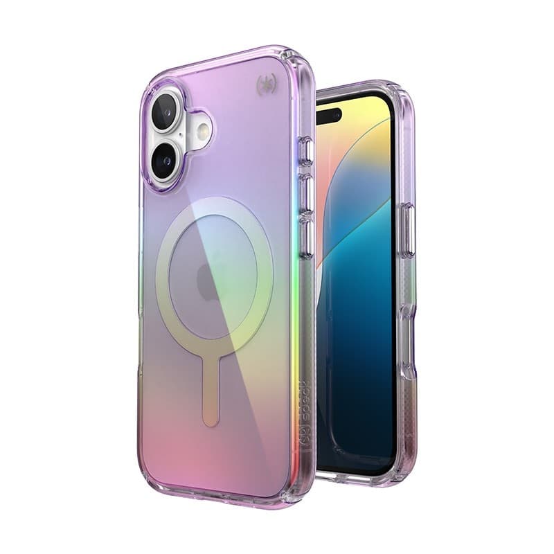 Speck Presidio2 Lux MagSafe - Custodia per iPhone 16 (viola incredibile / trasparente) - 11