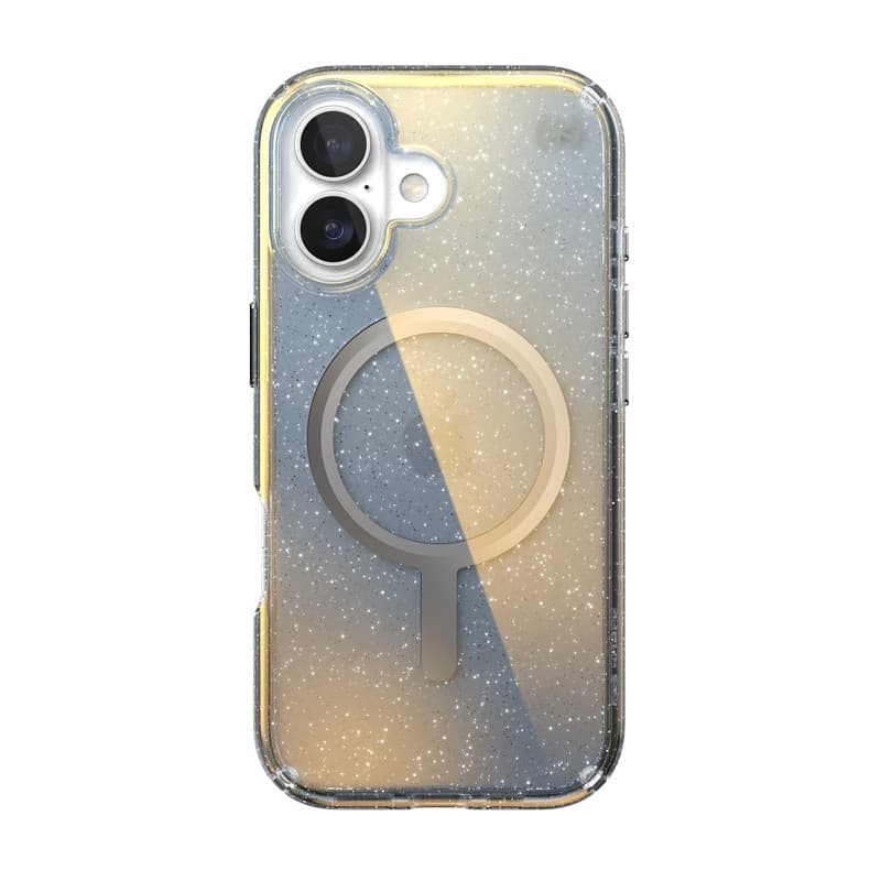 Speck Presidio Lux MagSafe - Custodia per iPhone 17 (Glitter Hyper Mirror / Argento metallizzato) - 8