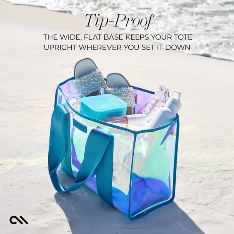 Case-Mate Large Travel Tote Bag – Waterproof Shoulder Bag with Phone Pouch (Emerald Blue Soap Bubble) - 15