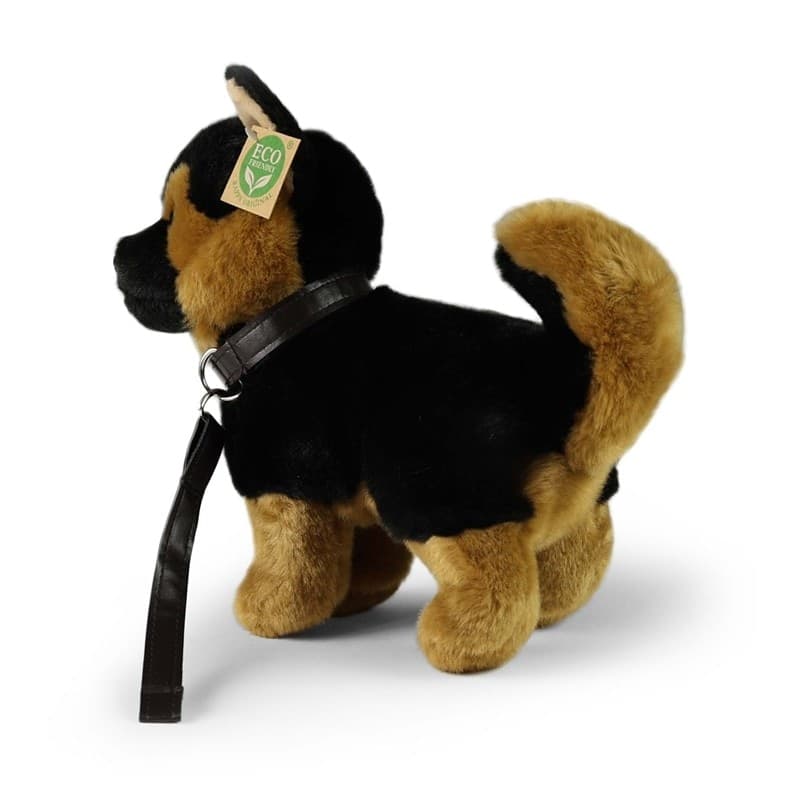 Rappa - Plush realistic toy Standing German Shepherd Dog with Leash 23 cm Eco-Friendly - 9