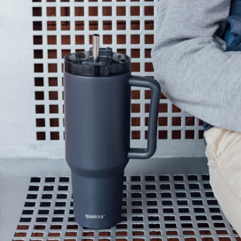 Quokka Stream - Tazza termica in acciaio inox da 1200 ml con cannuccia (grafite) - 6