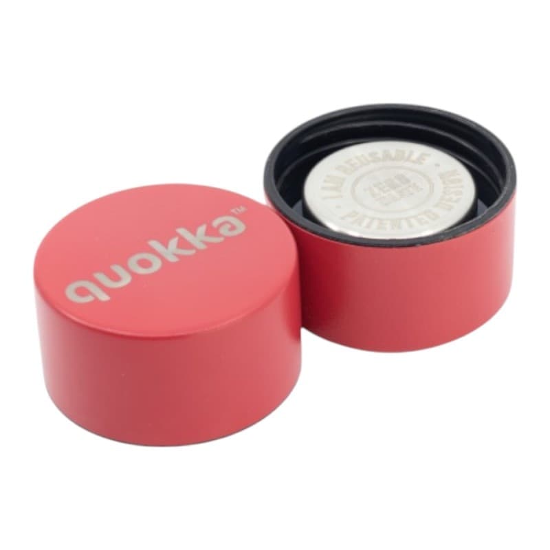 Quokka Solid con cinturino - Thermos in acciaio inossidabile da 630 ml con cinturino (rosso ciliegia) - 4