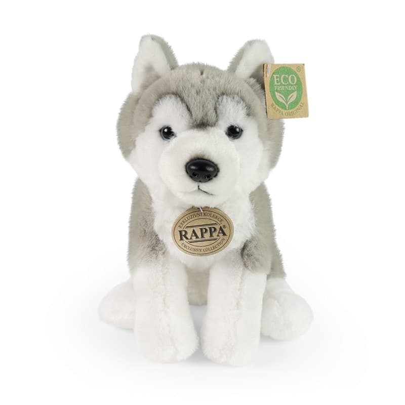 Rappa - Plush Realistic Sitting Husky Dog 23 cm Eco-Friendly Soft Collection - 6