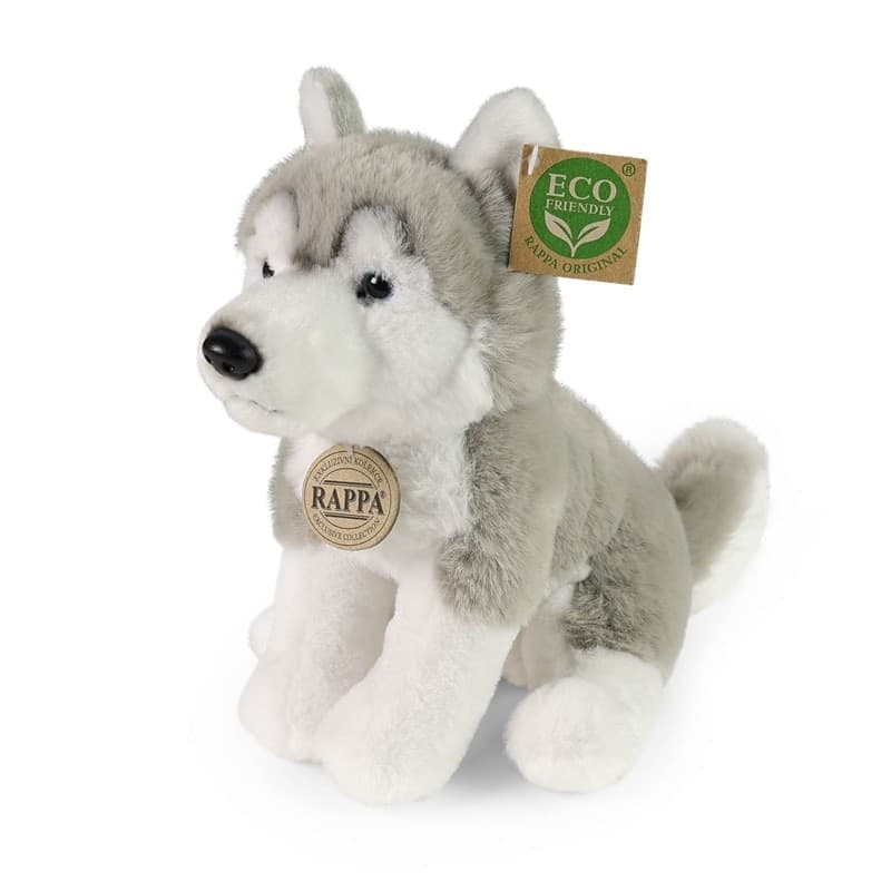 Rappa - Plush Realistic Sitting Husky Dog 23 cm Eco-Friendly Soft Collection - 7