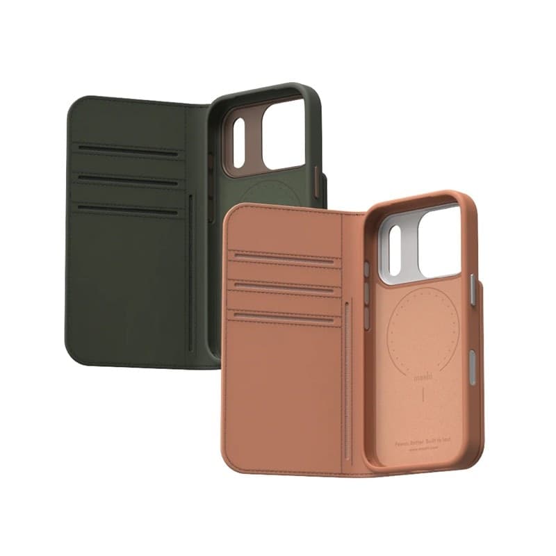 Moshi Overture MagSafe - Leather 3-in-1 Flip Case iPhone 17 Pro (Moss Green) - 14