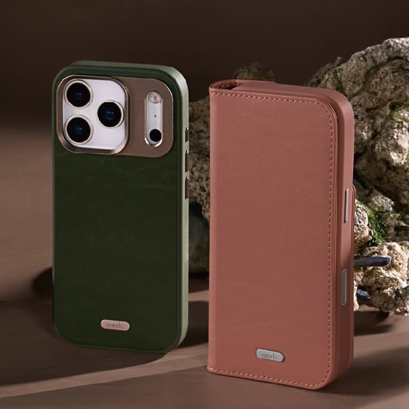 Moshi Overture MagSafe - Leather 3-in-1 Flip Case iPhone 17 Pro (Moss Green) - 17