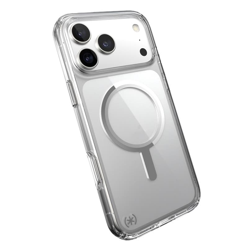Speck Presidio Perfect Clear MagSafe - Custodia per iPhone 17 Pro Max (trasparente/argento) - 7