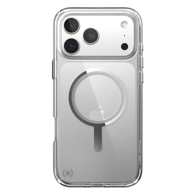 Speck Presidio Perfect Clear MagSafe - Custodia per iPhone 17 Pro Max (trasparente/argento) - 8