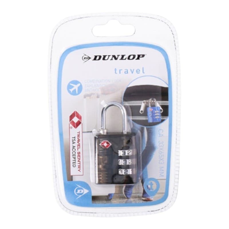 Dunlop - TSA combination lock for suitcase / luggage (Black) - 2