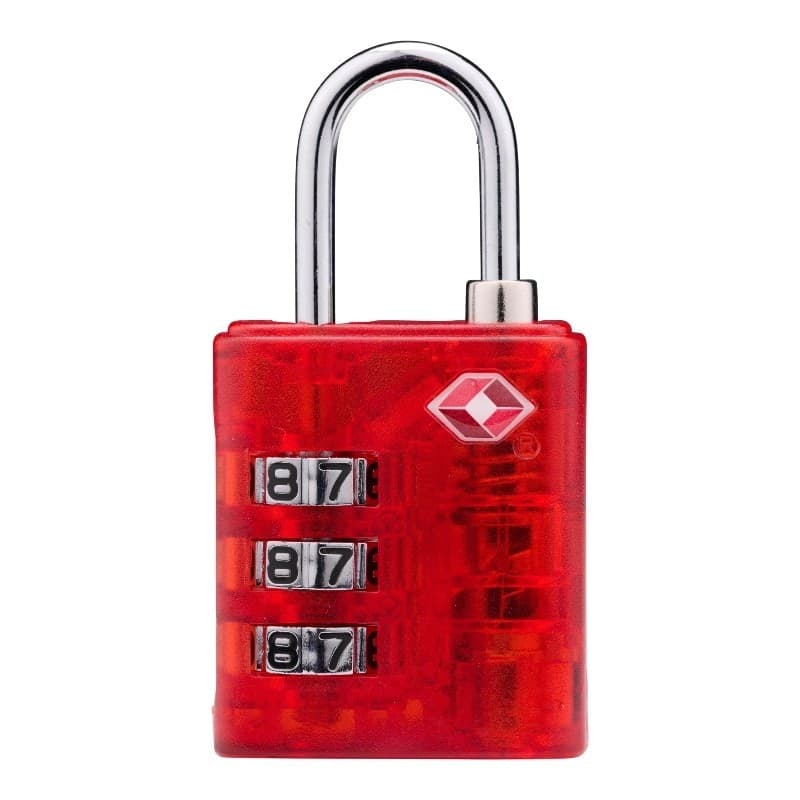 Dunlop - TSA combination lock for suitcase / luggage (Red) - 5