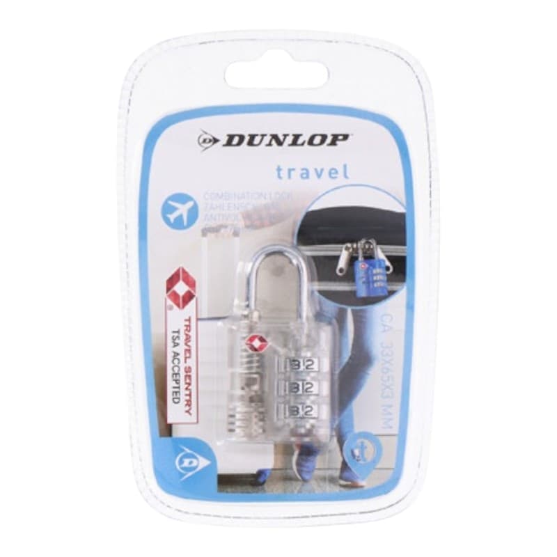 Dunlop - TSA combination lock for suitcase / luggage (White) - 2