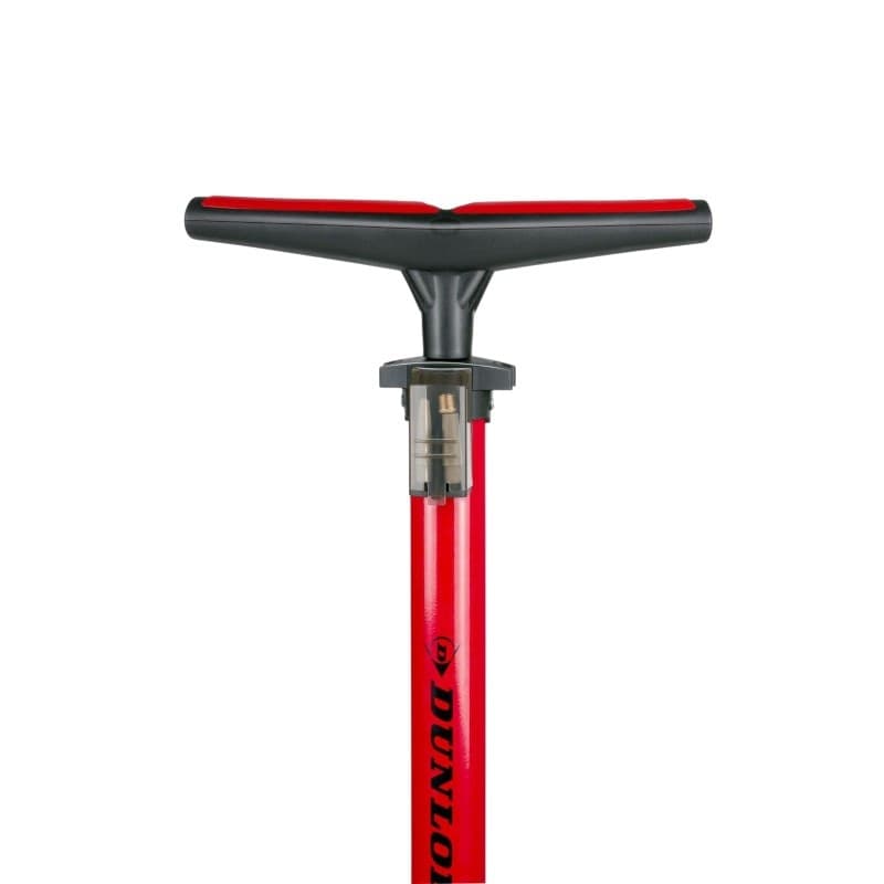 Dunlop - Floor pump for bikes, balls, mattresses with pressure gauge (Red) - 3