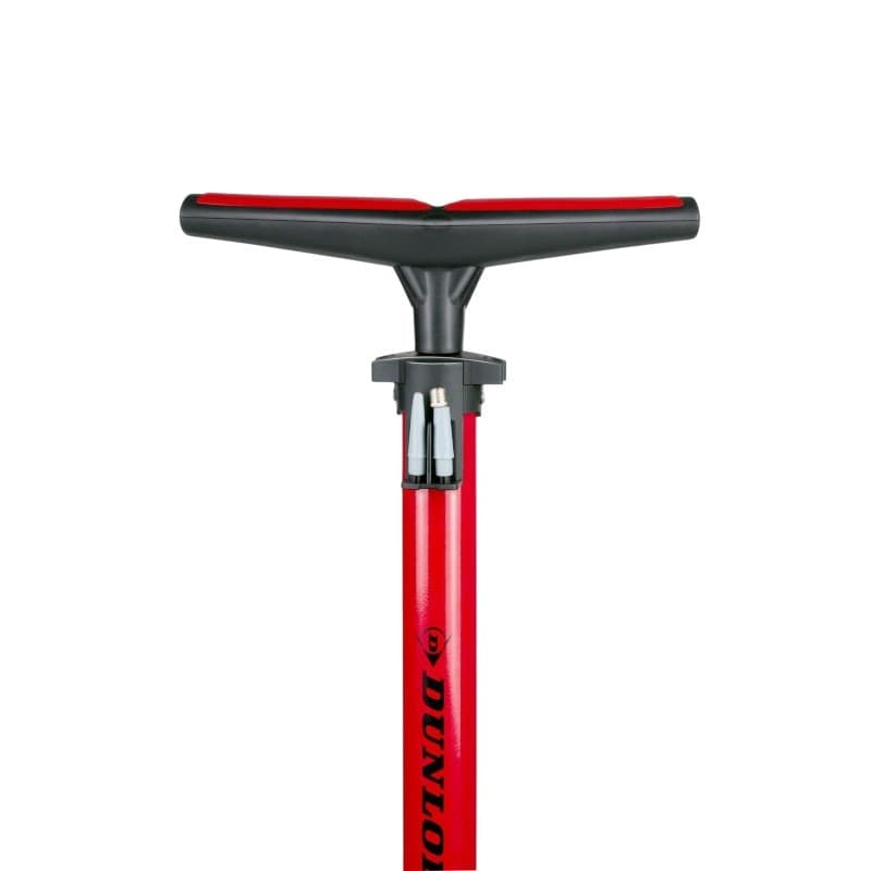 Dunlop - Floor pump for bikes, balls, mattresses with pressure gauge (Red) - 4