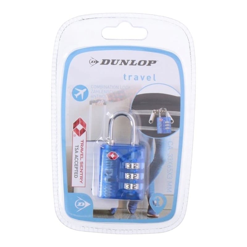 Dunlop - TSA combination lock for suitcase / luggage (Blue) - 2