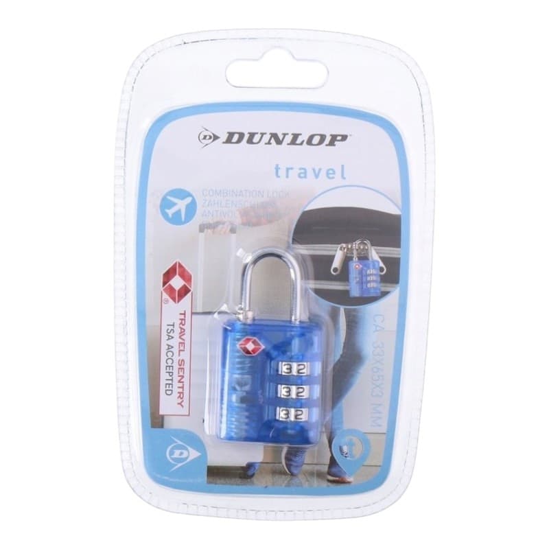 Dunlop - TSA combination lock for suitcase / luggage (Blue) - 6