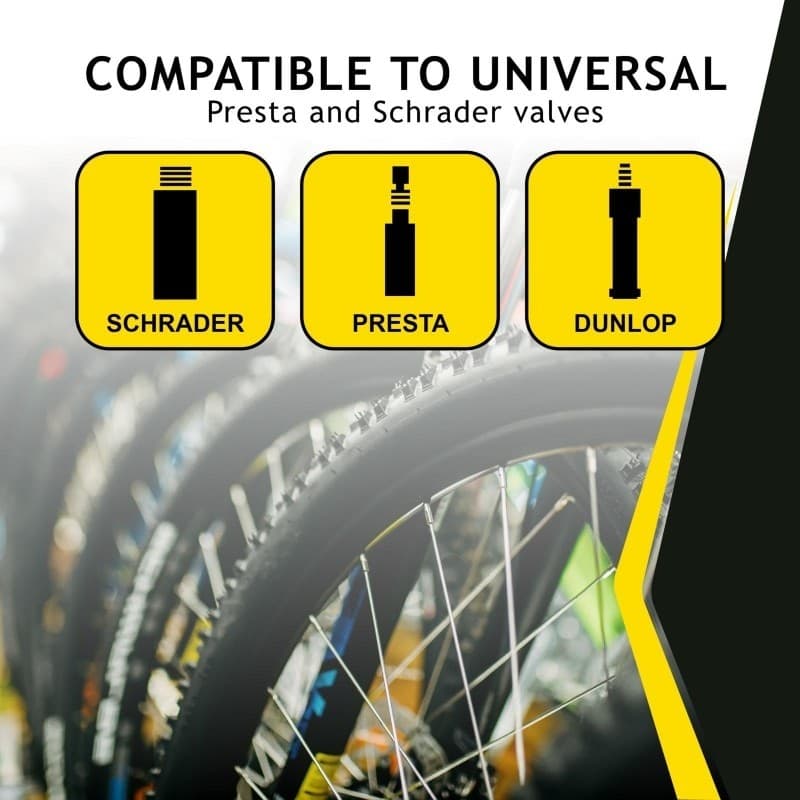 Dunlop - Floor pump for bikes, balls, mattresses with pressure gauge (Black) - 17