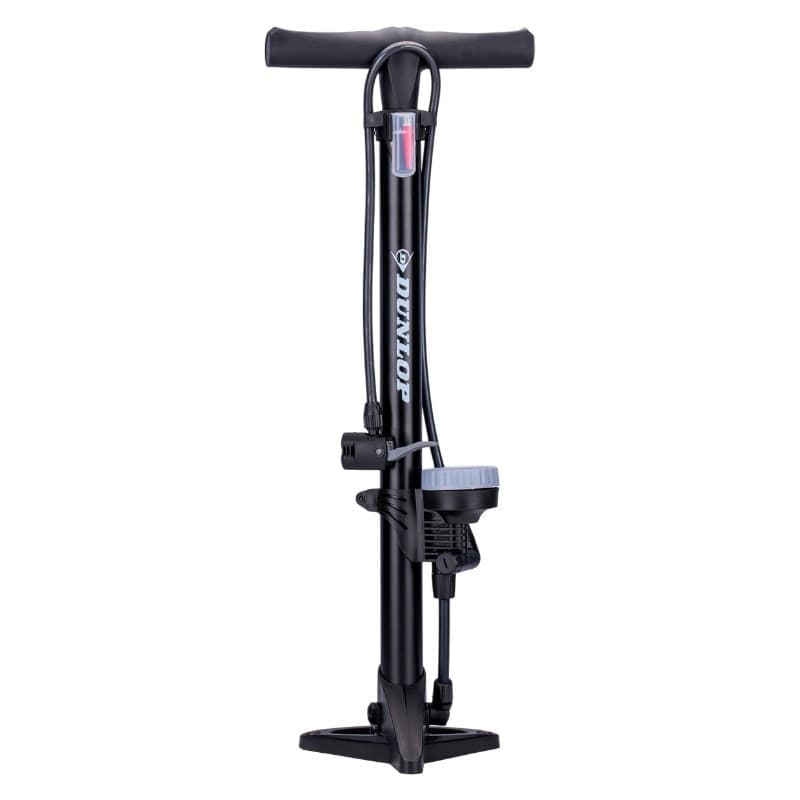 Dunlop - Floor pump for bikes, balls, mattresses with pressure gauge (Black) - 19