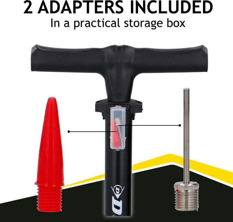 Dunlop - Floor pump for bikes, balls, mattresses with pressure gauge (Black) - 3
