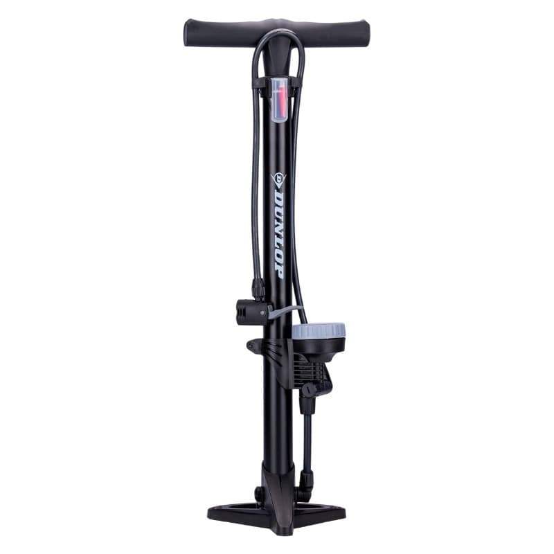 Dunlop - Floor pump for bikes, balls, mattresses with pressure gauge (Black) - 9