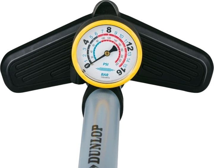 Dunlop - Floor pump for bikes, balls, mattresses with pressure gauge (Blue) - 19