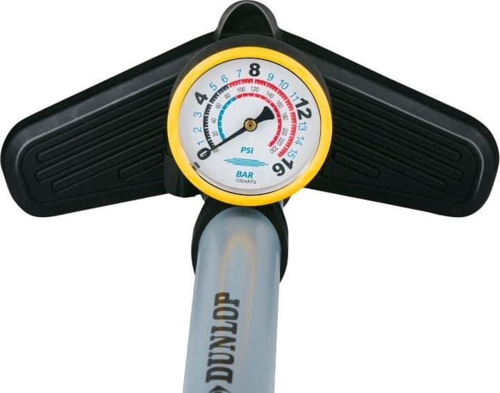 Dunlop - Floor pump for bikes, balls, mattresses with pressure gauge (Blue) - 9