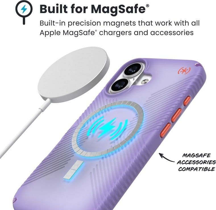 Speck Presidio Lux Grip MagSafe - Custodia per iPhone 17 (viola sfumato/viola magico/nuovo papavero) - 15