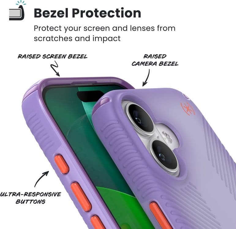 Speck Presidio Lux Grip MagSafe - Custodia per iPhone 17 (viola sfumato/viola magico/nuovo papavero) - 4