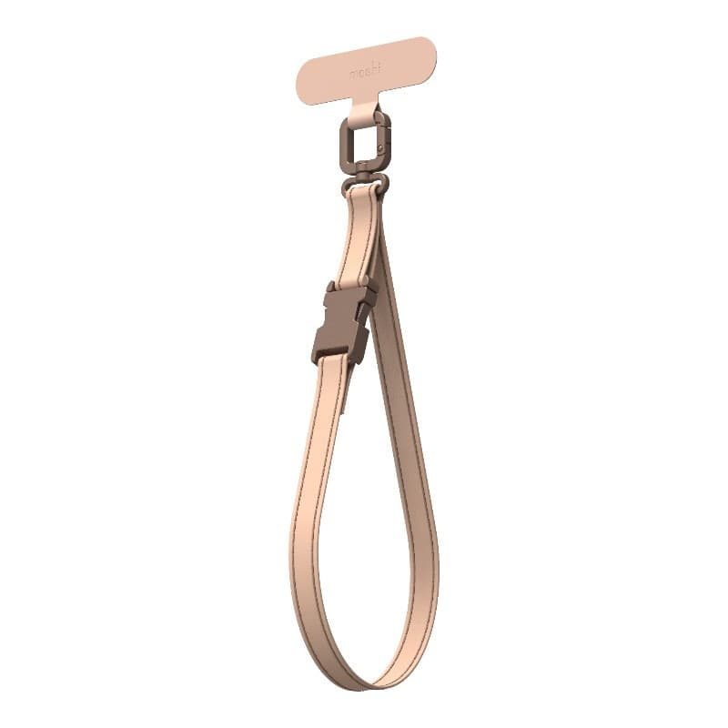 Moshi 2-in-1 Wrist & Body Strap with Adapter - Cordino per telefono in ecopelle (marrone Milktea) - 2