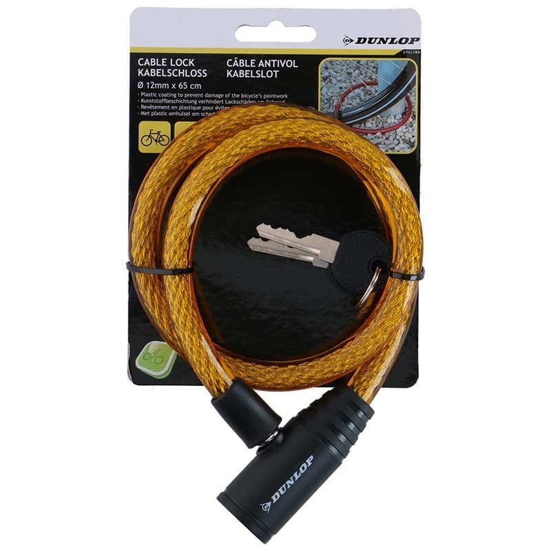 Dunlop - Spiral keyed bicycle lock 65 cm (orange) - 4