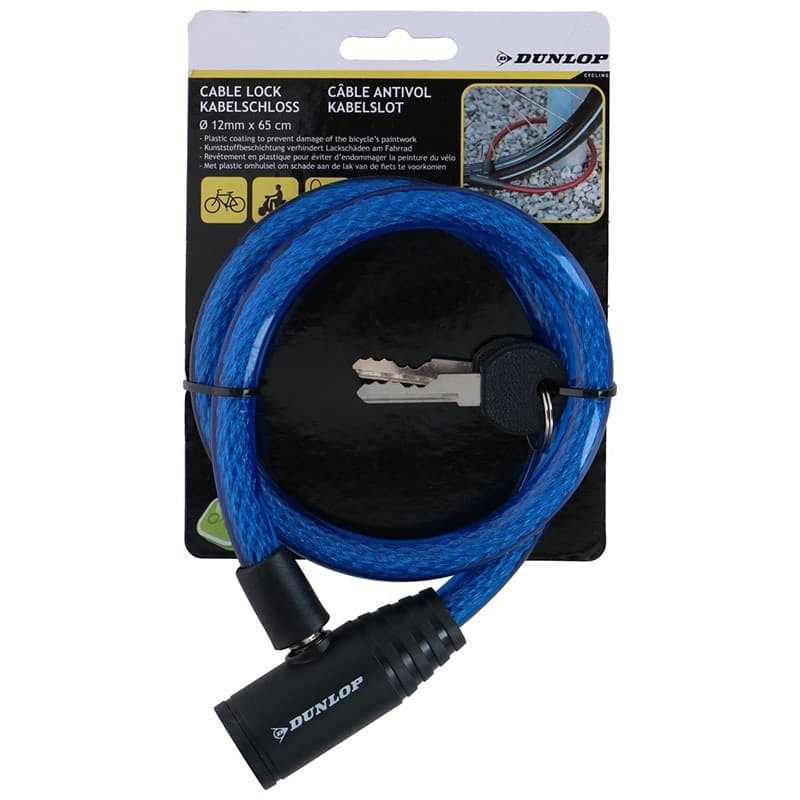 Dunlop - Spiral key bicycle lock 65 cm (blue) - 4