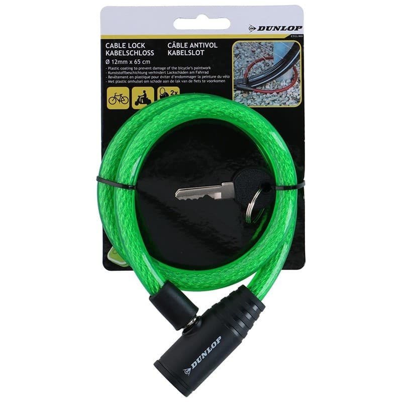 Dunlop - Spiral key bicycle lock 65 cm (green) - 4