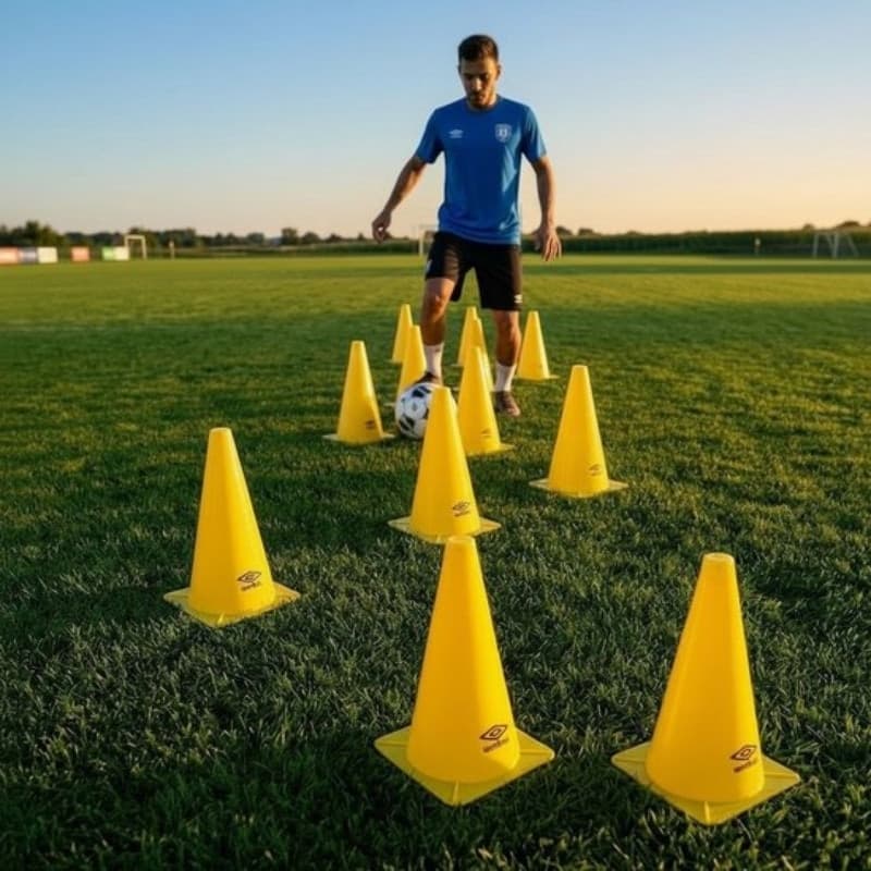 Umbro - Set di 10 coni da allenamento (gialli) - 4