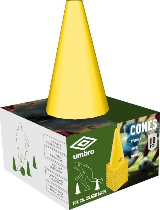 Umbro - Set di 10 coni da allenamento (gialli) - 5