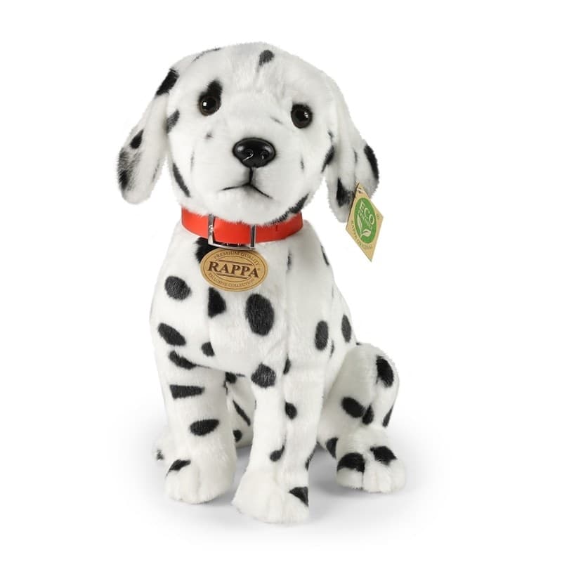 Rappa - Peluche realistico di cane dalmata seduto con collare, 30 cm, ecologico. - 6