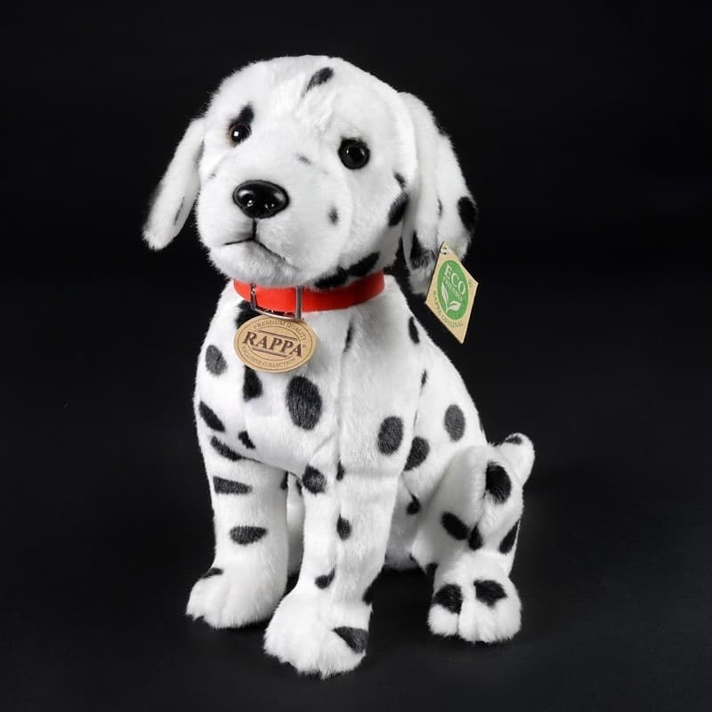 Rappa - Peluche realistico di cane dalmata seduto con collare, 30 cm, ecologico. - 8