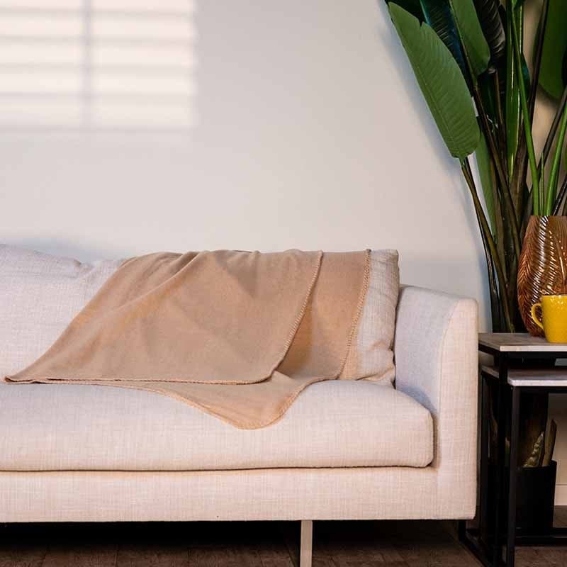 Fleece blanket 170x130 (Beige) - 4