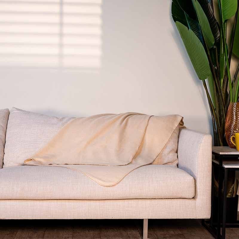 Fleece blanket 170x130 (Cream) - 4