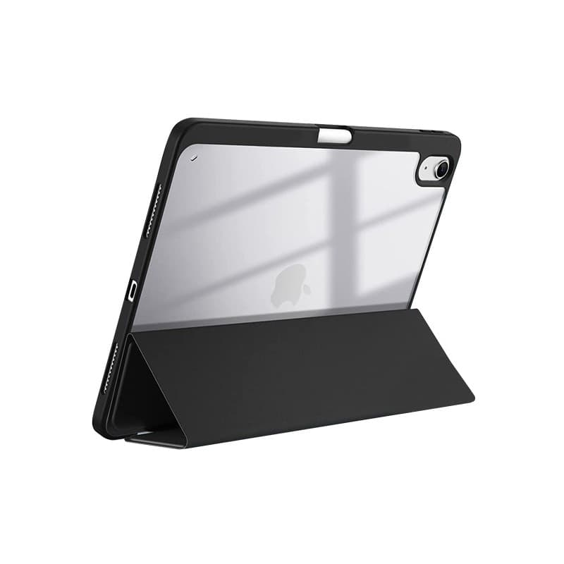 Crong PrimeFolio – Custodia per iPad 11" (2025) / iPad 10.9" (2022) con supporto e vano porta-Apple Pencil (Nero/Trasparente) - 3