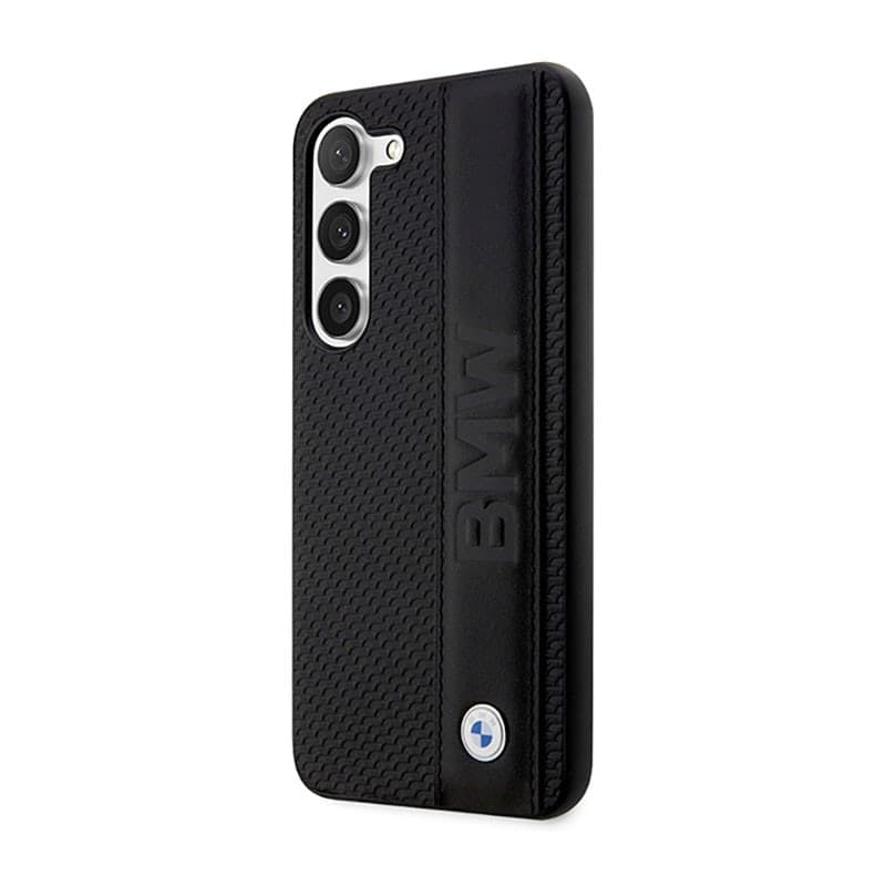 BMW Leather Textured & Stripe - Case for Samsung Galaxy S23 (Black) - 2