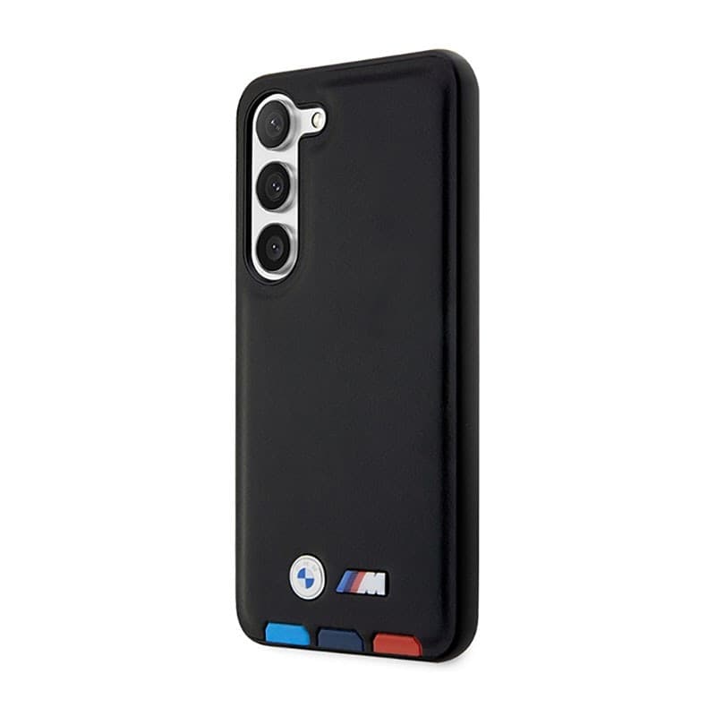 BMW Leather Hot Stamp Tricolor - Case for Samsung Galaxy S23+ (Black) - 2