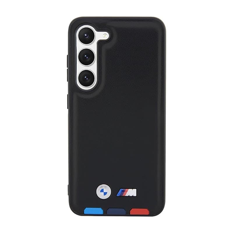 BMW Leather Hot Stamp Tricolor - Case for Samsung Galaxy S23+ (Black) - 3