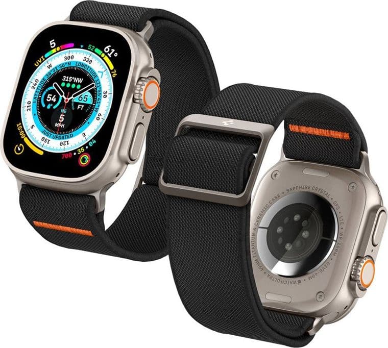 Spigen Fit Lite Ultra - Strap for Apple Watch 42/44/45/49 mm (Black) - 3